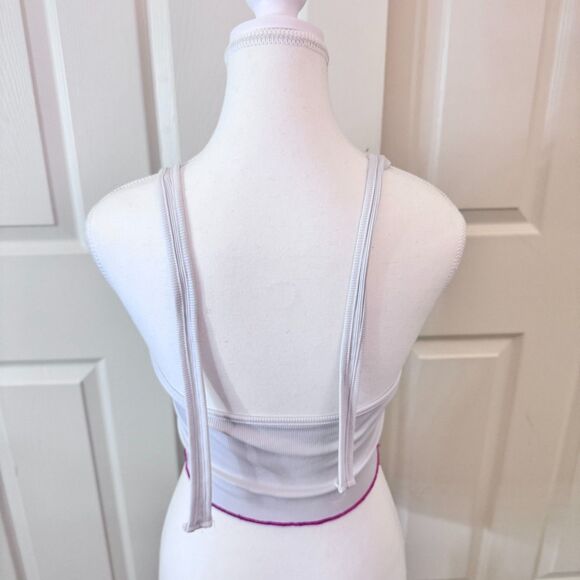 White Graphic Halter Tank Top with Pink - Medium - Picture 5 of 5
